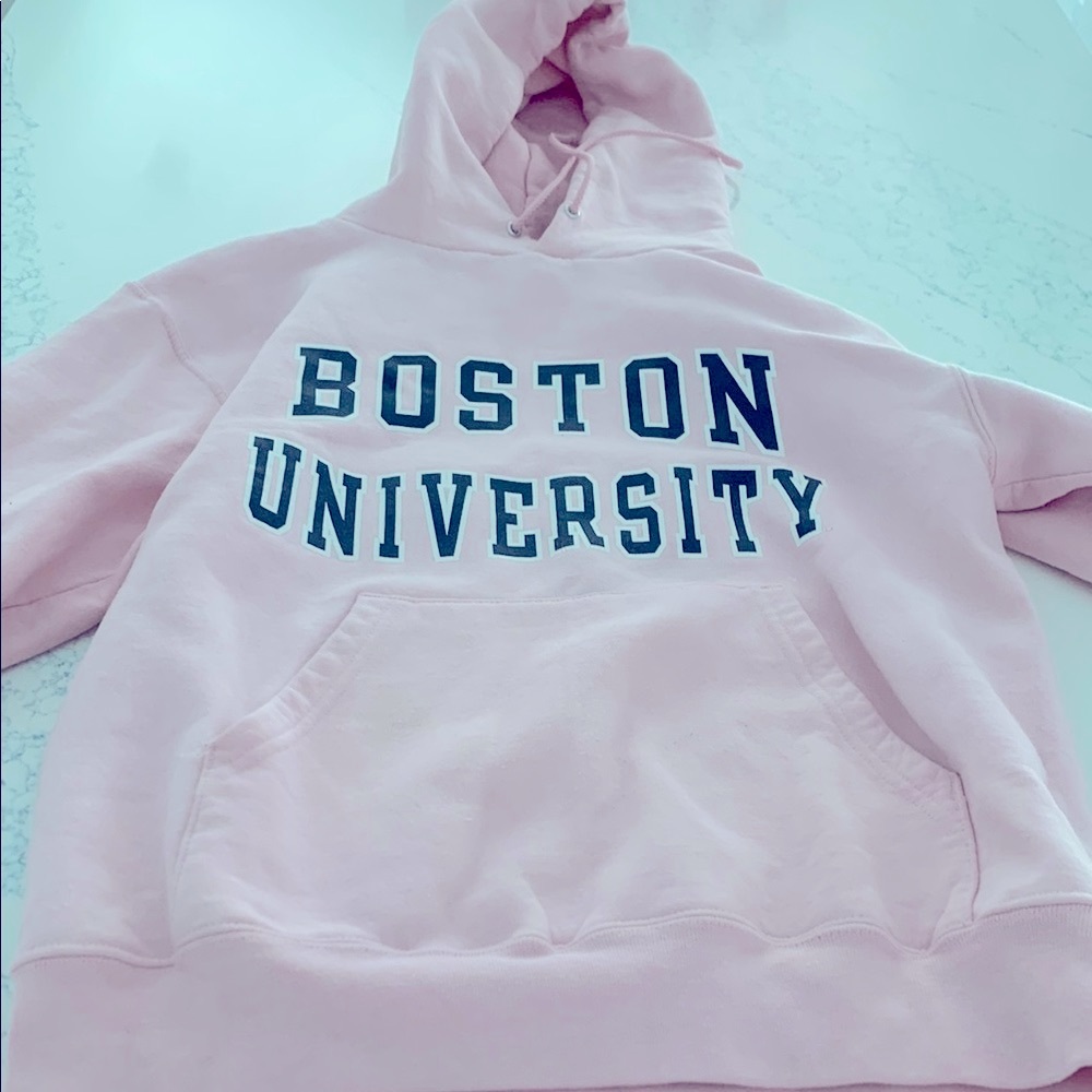 Pink Boston University Hoodie